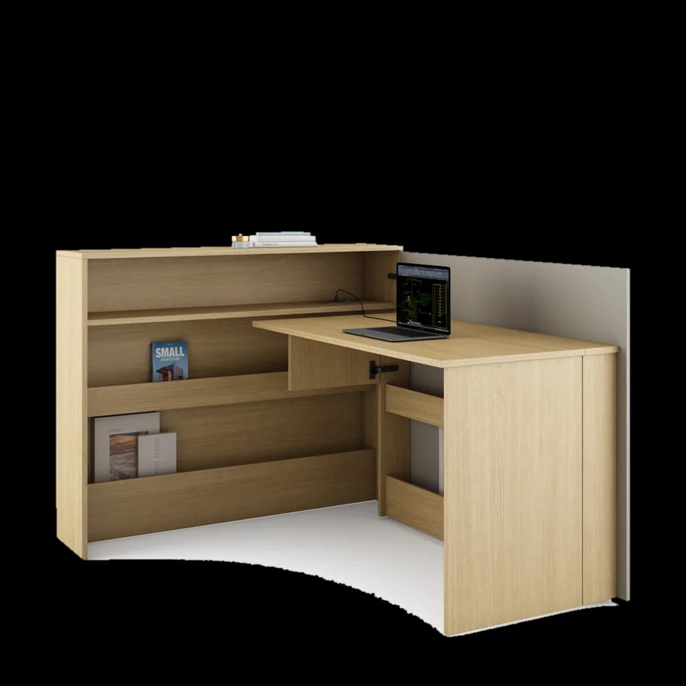 Escritorio - Elva Derecho - Plegable con Compartimentos Interiores de Torga