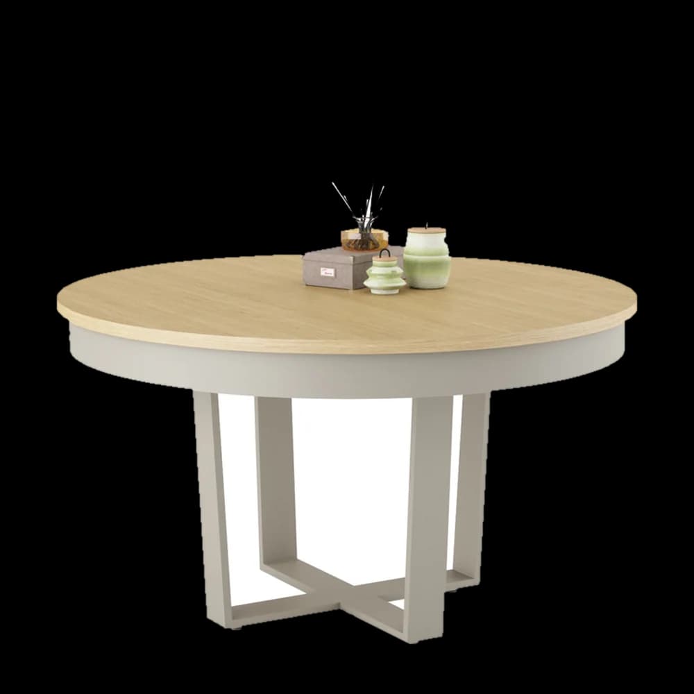 Mesa Comedor - Jarel - Redonda Fija con Faldón Metalico de Torga